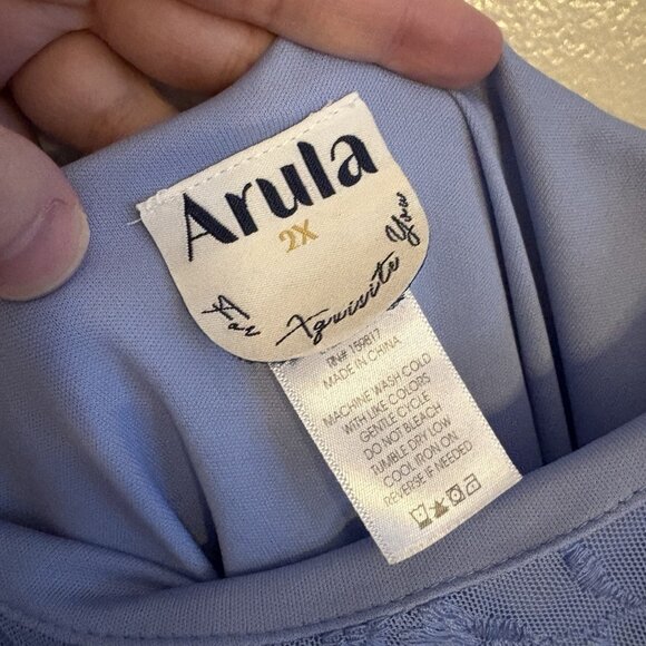 Arula Women 2X Blue Floral Lace Y2K 90s Slinky Allison Maxi Slip Dress NWOT - Picture 8 of 11